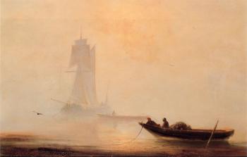 Ivan Constantinovich Aivazovsky : Fishing Boats In A Harbor